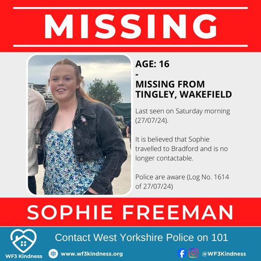 Urgent Appeal Help Find Sophie Freeman, Missing from Tingley