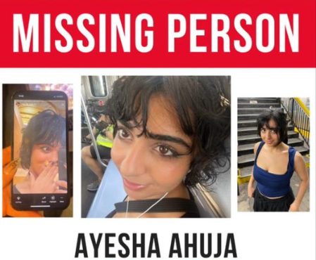 Ayesha Ahuja Missing Police Open Search For A Beloved Resident Of New York, NY