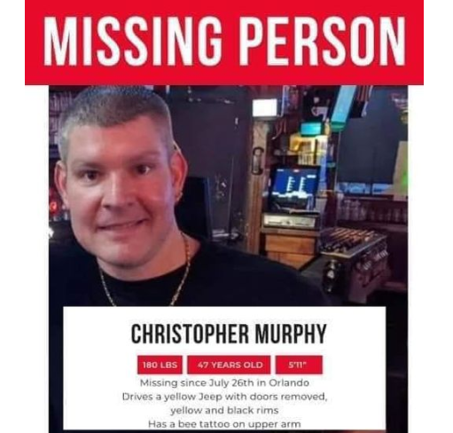 Christopher Murphy Missing Person Police Open Search For Long-Time Resident Of Orlando Florida