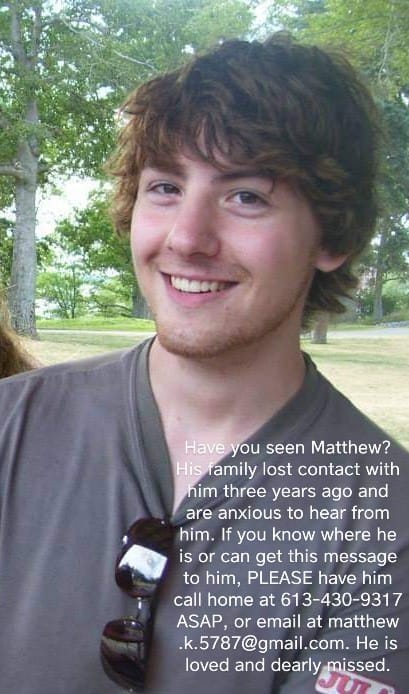 Matthew Wallace Kiss; British Columbia, Son Of Matthew Seddon Has Reportedly Gone Missing